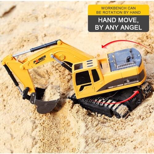 1:24 RC Excavator 6 Channel Engineering Crawler car Model electronic Vehicle Simulated Truck Christmas gifts toy for children