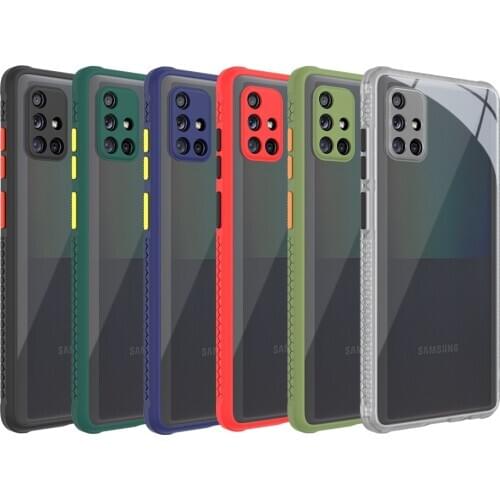 100Pcs/Lot Arylic Silicone Phone Case For Samsung Galaxy A12 A42 5G M51 A21S M31 A41 A31 A21 A11 M11 Shockproof Soft Cover