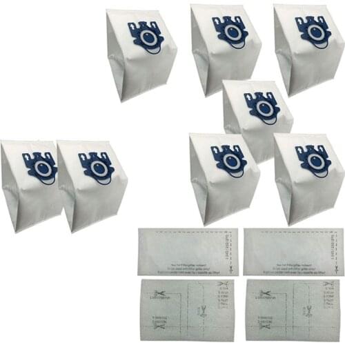 8 Vacuum Dust Bags Type GN & 4 Filters Compatible with Miele Complete C3, C2,C1 and AirClean 3D Efficiency Canister Bag