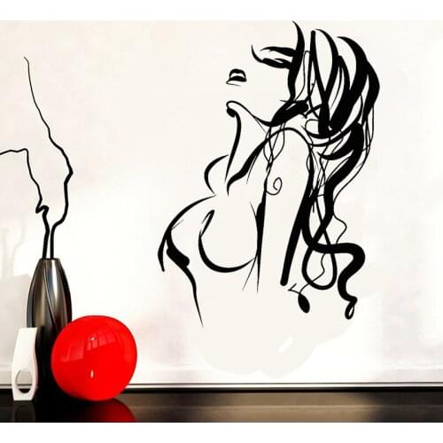 Abstract Nude Wall Decal Hot Girl Naked Woman Wall Stickers sexy Girl Vinyl for Bathroom Bedroom Decoration Accessories C077