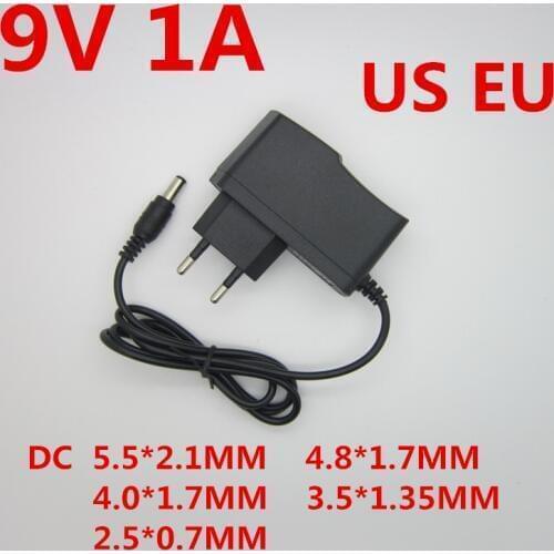 DC 9V1A 9V 1A Power Supply AC 100V-240V Adapter Converter EU US Plug Charger 5.5mm x 2.1mm 1000mA for arduino Diy Kit