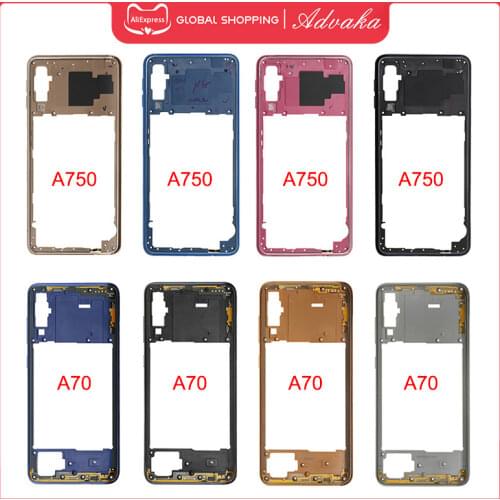 Advaka Middle Frame Bezel Middle Plate Cover Replacement Parts For Samsung Galaxy A70 A705 / A7 2018 A750 Mid Housing case