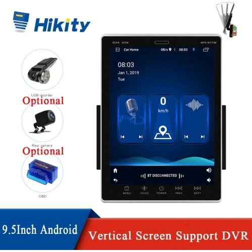 Hikity Car Radio 9.5 Inch 2 Din RDS Android Stereo Receiver GPS Multimedia Player For VW Nissan Hyundai Toyota Skoda Ford Lada