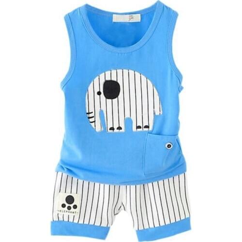 Boy Girl kids Cartoon Infant Clothes Cheap Stuff For 1-5Y Cotton Summer Baby Children Soft Shorts Suit t-shirt