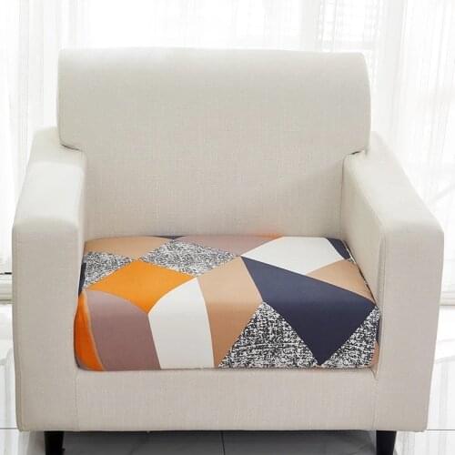 Sofa Seat Cushion Cover Elastic Solid Floral Printing Colorful Pet Kids Furniture Protector Stretch Washable Removable Slipcover