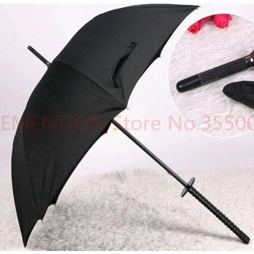 Black Long handle Japanese Samurai Swords Umbrella Katana Creative Umbrellas 20pcs