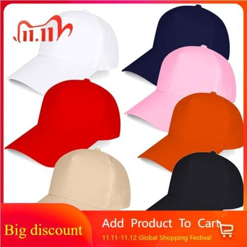 2021 Women Men Baseball Caps Summer Unisex Solid Color Plain Curved Sun Hat Visor Hip-Hop Cap Fashion Adjustable Baseball Caps