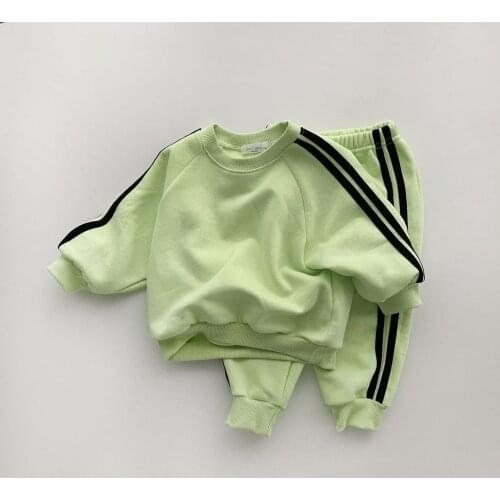 2020 Autumn Children Clothing Boys Girls Clothes Suit Baby Solid zipper Jacket Pants 2Pcs/sets fashion Toddler Kids Tracksuits