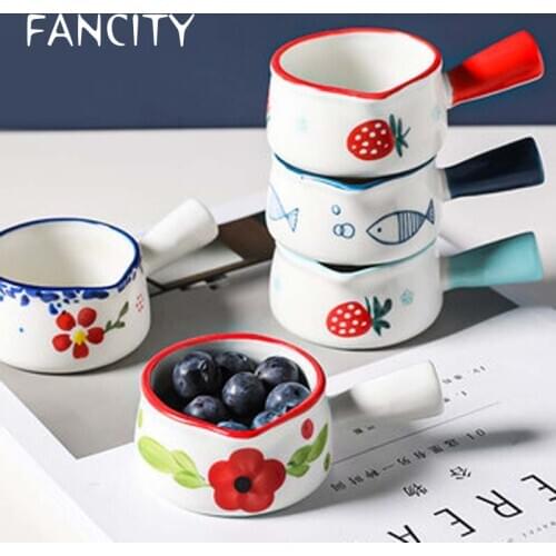 FANCITY Lovely small saucer dipping saucer small dish saucer seasoning dish household Japanese ceramic hand holding sauce dish