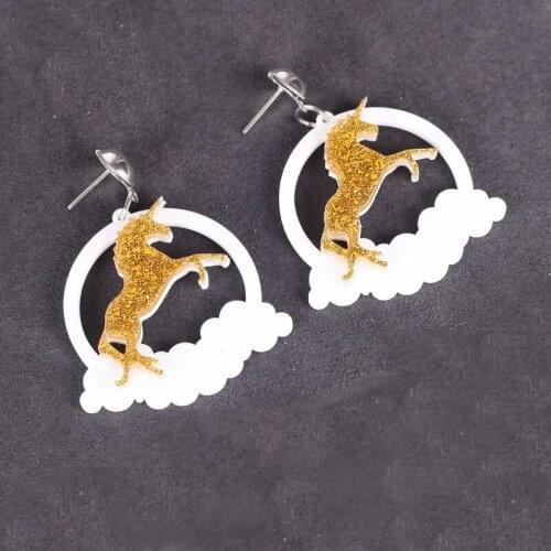 Fashion Acrylic horse clouds cloud earrings Women earrings Party Accessory