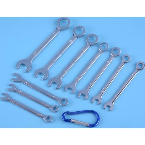 10PCS Professional 4-11mm Mini Combination Small Engineer Wrench Spanner Set Metric Hardwares with Hook