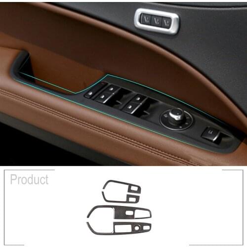Real Carbon Fiber For Alfa Romeo Stelvio 2016-2019 Car-styling Window Lift Button Frame Cover Trim for Left Hand Driver