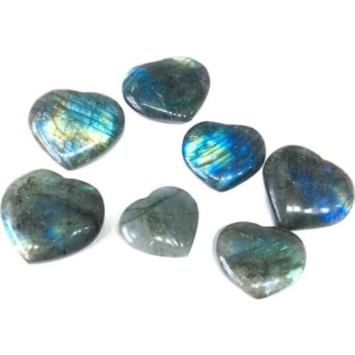 Natural healing crystals stone home decoration Labradorite quartz heart for sale