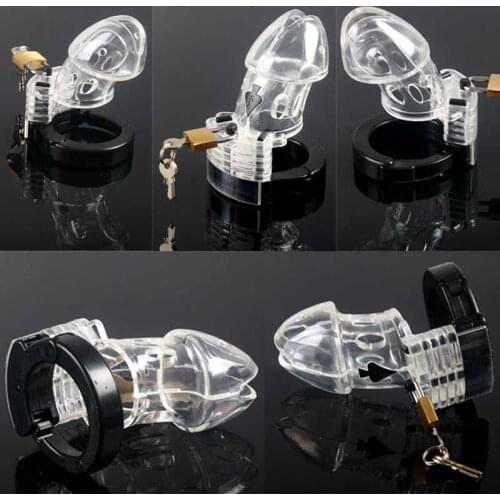 Newly Adjustabl Locking Males Chastity Device with Urethral Spout Cage Bondage Fetish Man Erotic SM