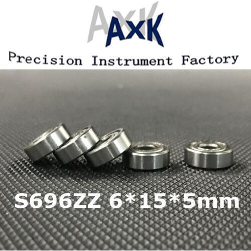 2019 New Real S696zz Abec-3 (10pcs) 6x15x5mm Stainless Steel Ball Bearings S696z S619/6 Z
