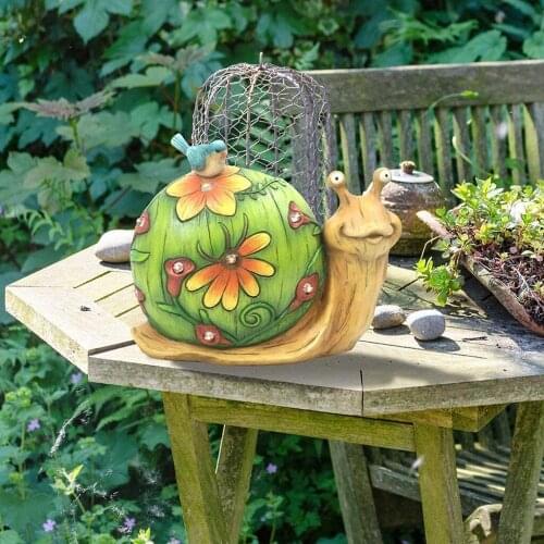 Resin Snail Statue Figurines for Garden Ornament Fall Decor 10x5x8.5inch