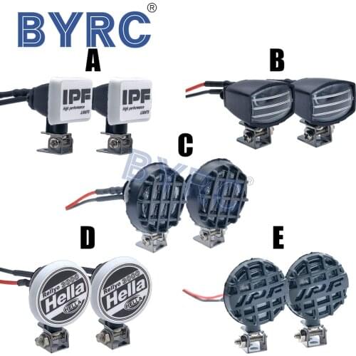 RC Car LED Lights Headlights Spotlight with Bracket for 1/10 RC Car Crawler Traxxas TRX4 SCX10