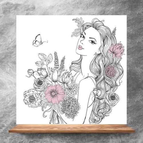 Warm Flower Girl Clear Stamps DIY Scrapbooking Album Card Making DIY Decoration Making Embossing Stencil