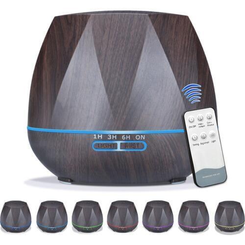 500ML Essential Oil Diffuser 3 Timer Setting Aroma Diffuser Humidifier with Remote Control with colorful breathing mood light
