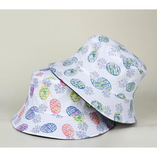 Japanese Fruit Fisherman Hat Pineapple Printed Hat Leisure Basin Hat Men And Women Small Fresh Hat Sn Protection Hat