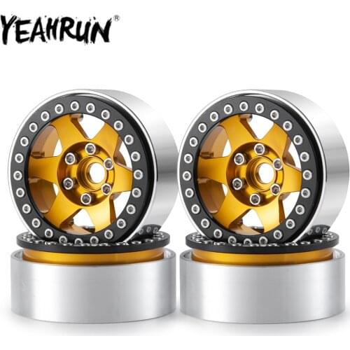 YEAHRUN SCX10 1/2/4PCS 1.9" Beadlock Wheel Rim Metal Wheel Hub for 1:10 RC Crawler Axial SCX10 Upgrade Accessories