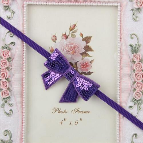 Yundfly 12 Colors Shiny Sequin Bow Newborn Headband Hair Bow Kids Headwear Children Photography Props Hair Accessories