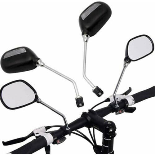 A Pair Bicycle Glass Mirror Rear View Mirrors Wide Range Back Sight Reflector Angle Adjustable Glass Mirrors Bike Mirror