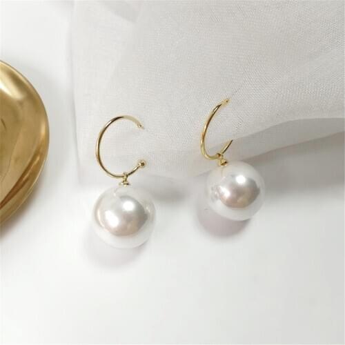 NEW Style Ball Contracted Exaggerated The Great Pearl Earrings Women Earrings Jewelry Accessories