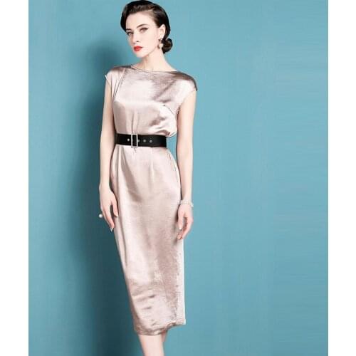 High End Original Design Summer New Product 2021 Temperament Dress Fashion Sleeve Less Medium Length