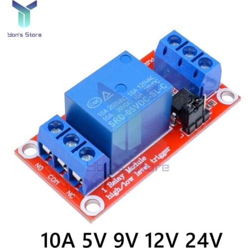 1 Channel Relay Module 5V 9V 12V 24V High and Low Level Trigger Relay Control Switch with Optocoupler Module High Driving Force