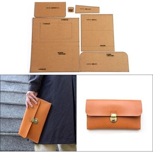 1Set DIY Kraft Paper Template Fashion Mens and Womens Casual Clutch Leather Craft Pattern DIY Stencil Sewing Pattern 29cm*16cm