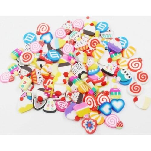 20g/lot Candy Heart Cake Polymer Clay Floating Charms 10mm For Living Memory Glass Floating Lockets Jewelry Accessori