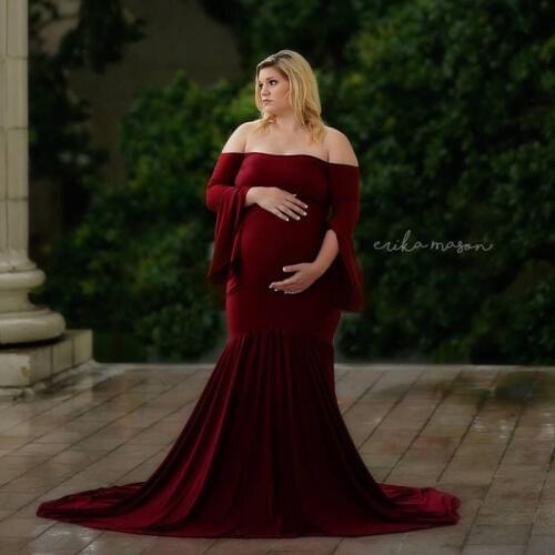 2020 Fashion Maternity Dress Photo Shoot Maxi Maternity Clothes Chiffon Gown Sexy Maternity Photography Props Pregnancy Dress