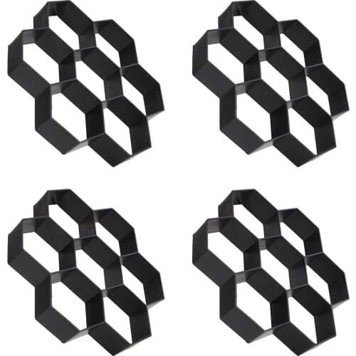 4pcs 7-Hexagon Walk Maker Concrete Stepping Stone Mold Garden Pathway Mold