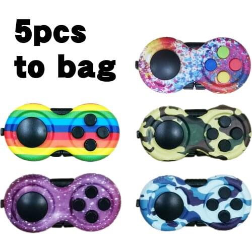 5PCS Game Fidget Pad Stress Reliever Squeeze Fun Magic Desk Toy Handle Toys Stress Decompression Gift Key Mobile Phone Accessory