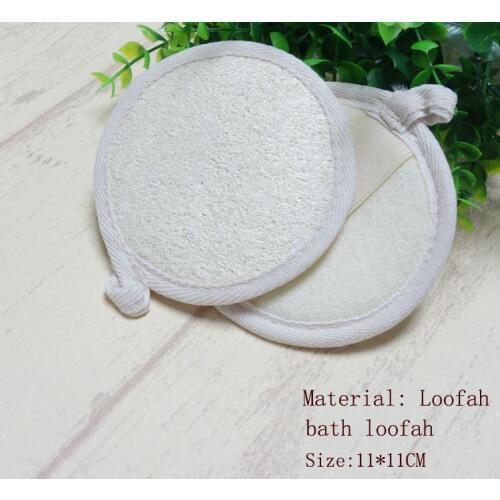 500pcs/lot 11*11cm Round Shape Natural Loofah Pad Loofah Sponge Bath Shower Face Body Exfoliator Bath SN175