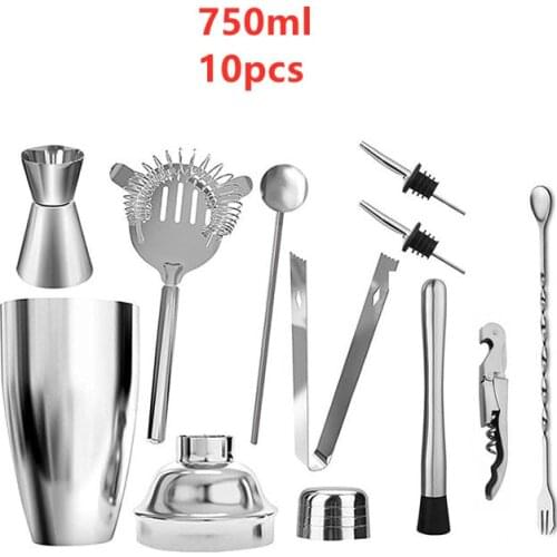 750ml Cocktail Shaker Making Set Stainless Steel Wine Martini Boston Shaker Mixer for Home Party Bartender Tool Win Accessories