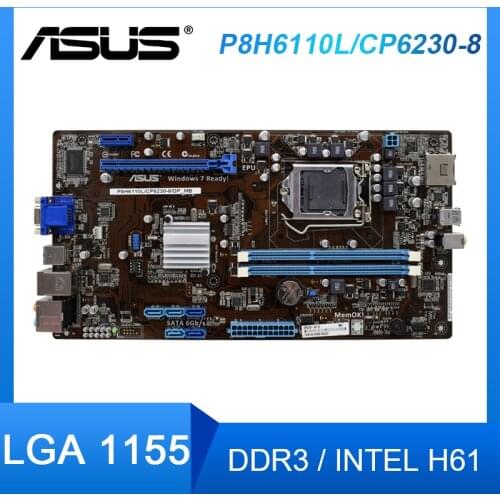 ASUS P8H6110L/CP6230-8/DP_MB PC Motherboard Socket LGA1155 DDR3 PCI-E Desktop Motherboards Set