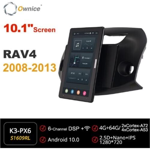 Ownice 720P Android 10.0 Car Radio ForToyota RAV4 2008 2009 2010 2011 Video Auto Multimedia head Unit 10.1" IPS Rotatable