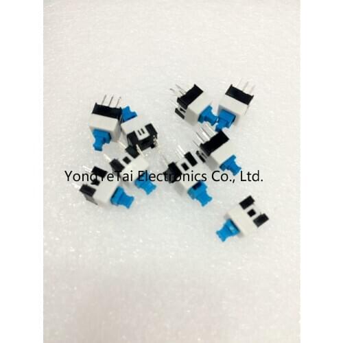 Self-locking switch button key switch 6 foot 7*7MM double locking switch button switch flathead free shipping