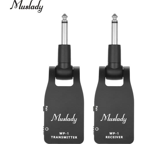 Muslady 2.4G Wireless Guitar System Transmitter & Receiver Built-in Battery 30M Transmission Range for Electric Guitar Bass