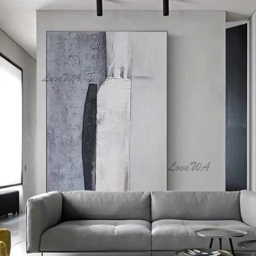 Unframed Simple Abstract Oil Painting 100% Hand Painted Abstract Canvas Wall Art Unframed Entrance Simple Design Artwork