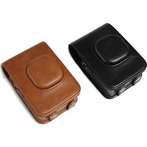 PU leahter case bag for Fujifilm Instax Mini LiPlay Polaroid camera pouch cover shell With shoulder Strap
