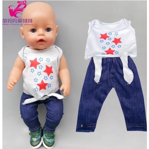 Baby doll shirt clothes trousers for 18 inch american generation girl doll fashion t-shirt