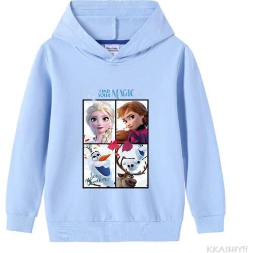 Disney Frozen Cotton Kids Girls Boys Hoodies Outerwear Children Hooded Pullover Sweatshirt For Baby Boy Girl