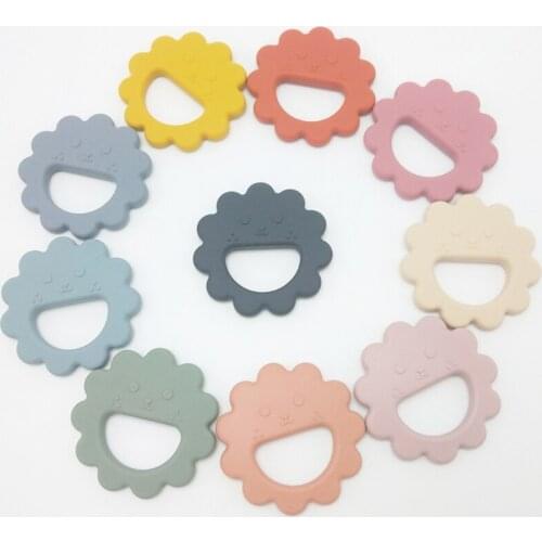 Baby Flower Shape Teether Silicone Beads Molar Soother Nursing Teething Chewing Toy Shower Gifts for Newborn Infant
