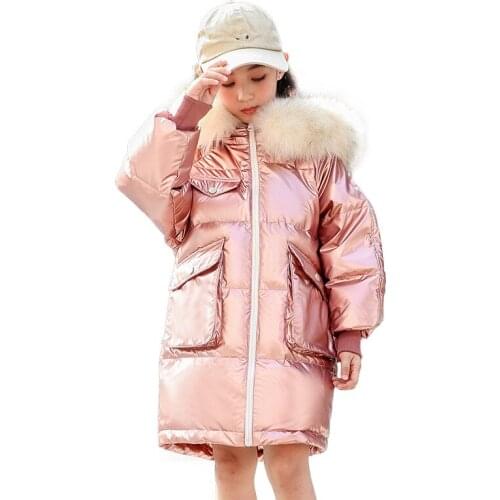 -30 Russian Winter Coats 2020 Children Jackets Girls Waterproof Hooded Down Coat Jacket For Girl Teenager Parka Clothes Outwear