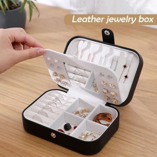 Travel Jewelry Box 3 Layers Rings Earrings Necklace Holder Case Portable Jewelry Organizer for Women Girls PI669
