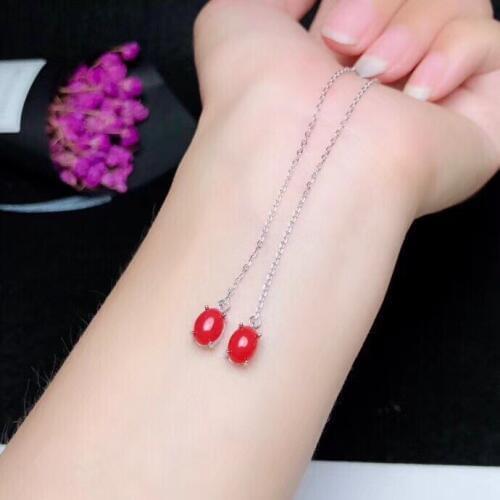 Natural coral ear nails, 925 Sterling silver, new products, manually built by large-brand designers. Recommendation for ladies'e