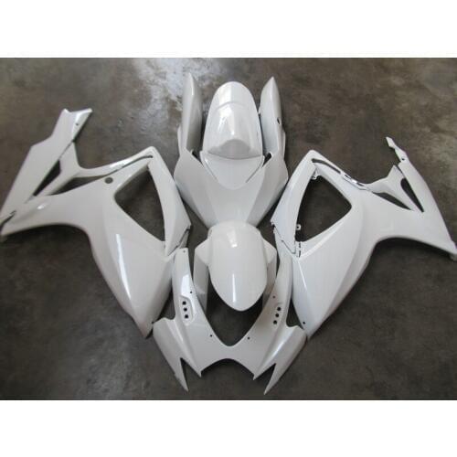 Injection molding hot sale fairing kit for Suzuki GSXR600 06 07 white fairings set GSXR750 2006 2007 OT11